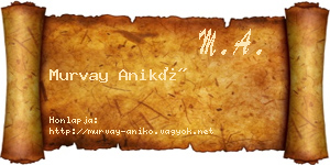 Murvay Anikó névjegykártya